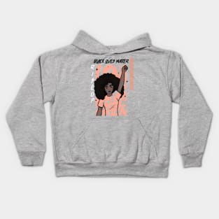 Black Lives Matter Woman Raised Fist Kids Hoodie